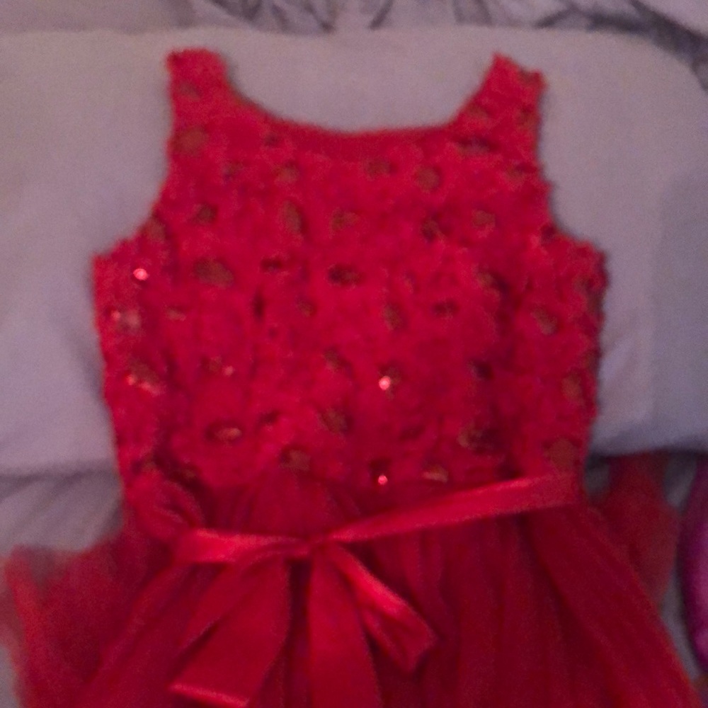 Girls red party dress - worn once!